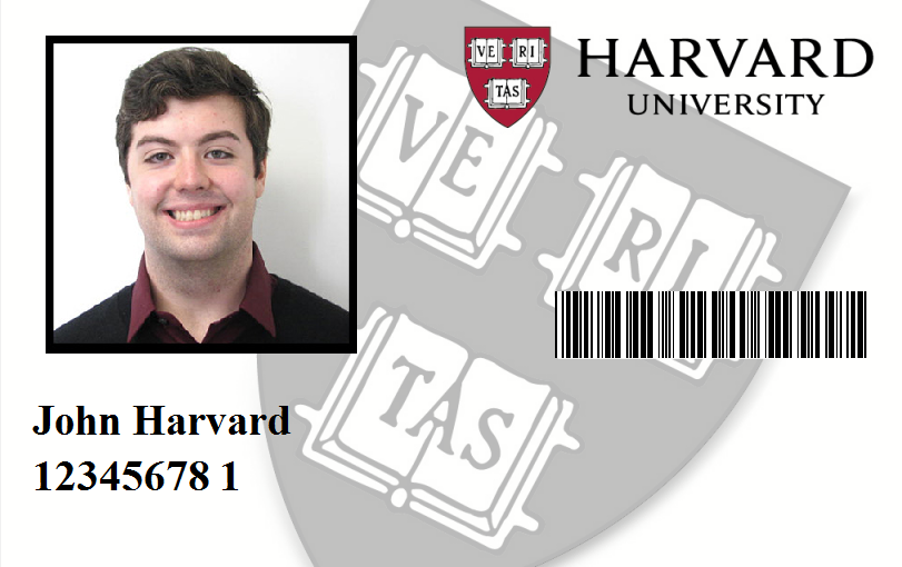 University of Harvard Student Card